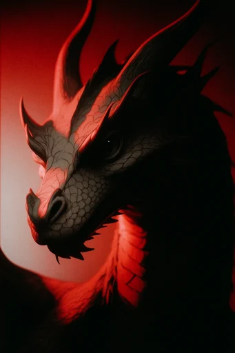 Cinematic Crimson Noir style reference image — heavy film grain