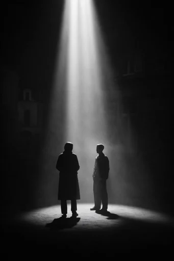 Monochrome Spectral Minimalism style reference image — high-contrast monochrome