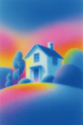 Luminous Stippled Surrealism style AI image example 4