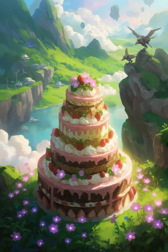 Luminous Pastoral Fantasy style reference image — sunny fantasy world