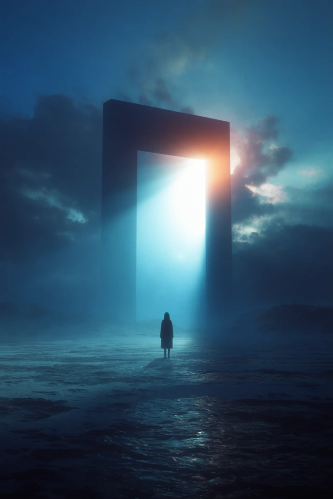 Luminous Liminal Monoliths style AI image example 2
