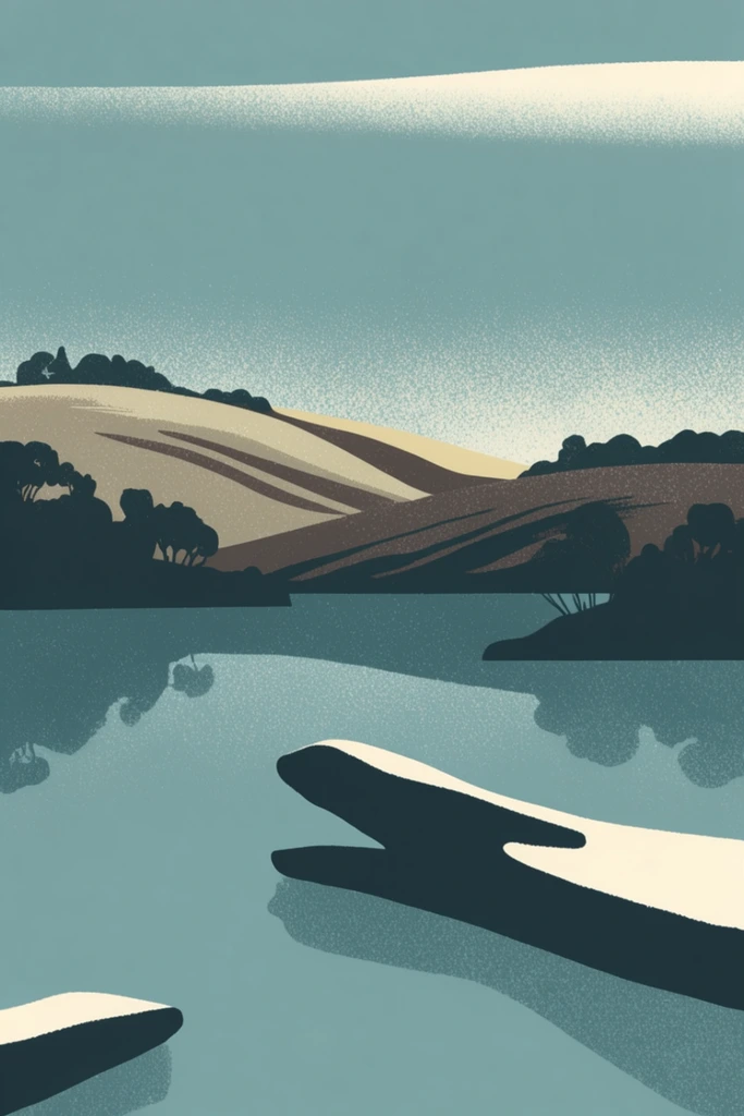 Textured Folk Printmaking style AI image example 2