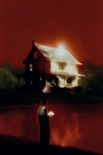 Crimson Astral Surrealism style reference image — high-contrast silhouette