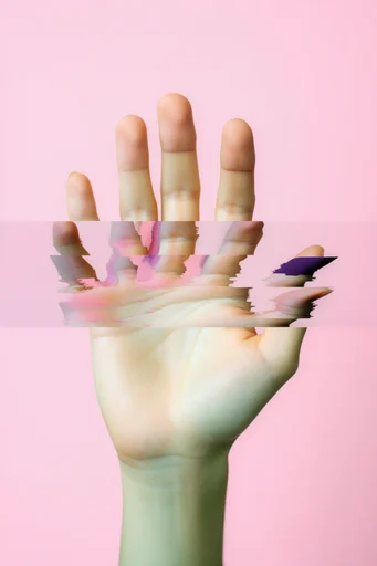 Surrealist Pastel Glitch style reference image — minimalist pastel aesthetic