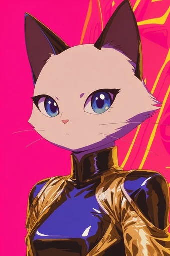 Retro Neon Anime style reference image — cyberpunk aesthetic