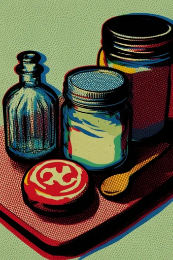 Gritty Retro Pop style reference image — CMYK screen print