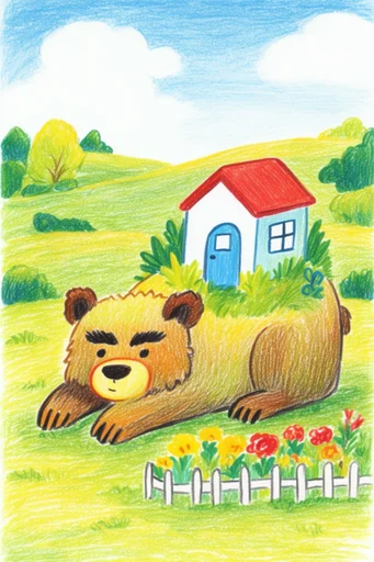 Vibrant Naive Sketchbook style AI image example 3
