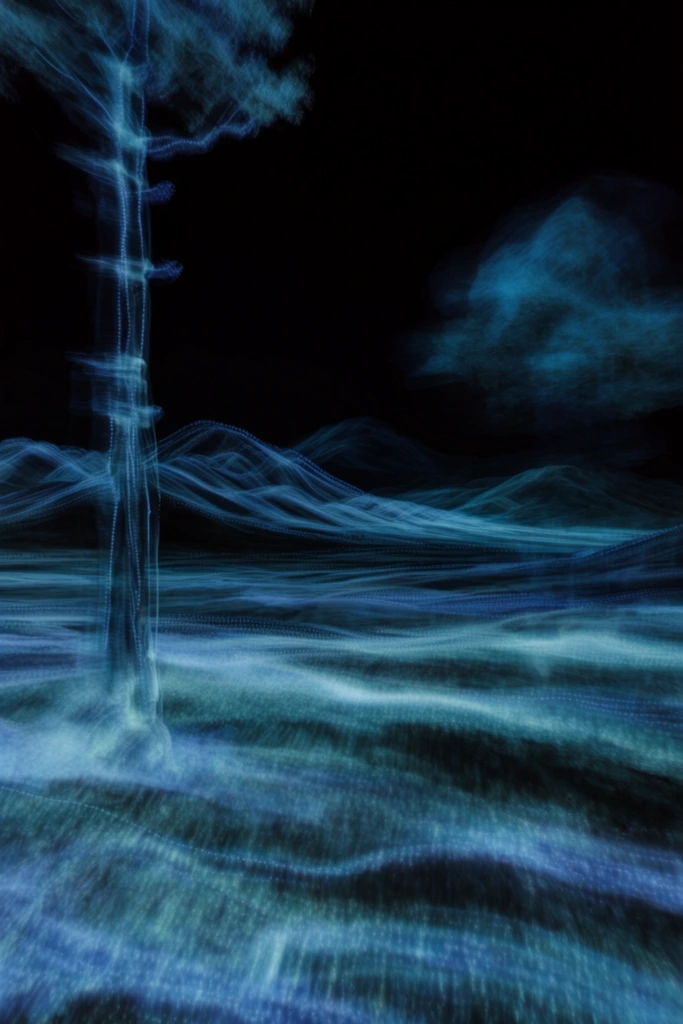 Luminescent Spectral Glitch style AI image example 2