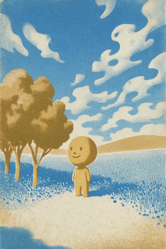 Vintage Lithographic Surrealism moodboard — generate AI images in this style