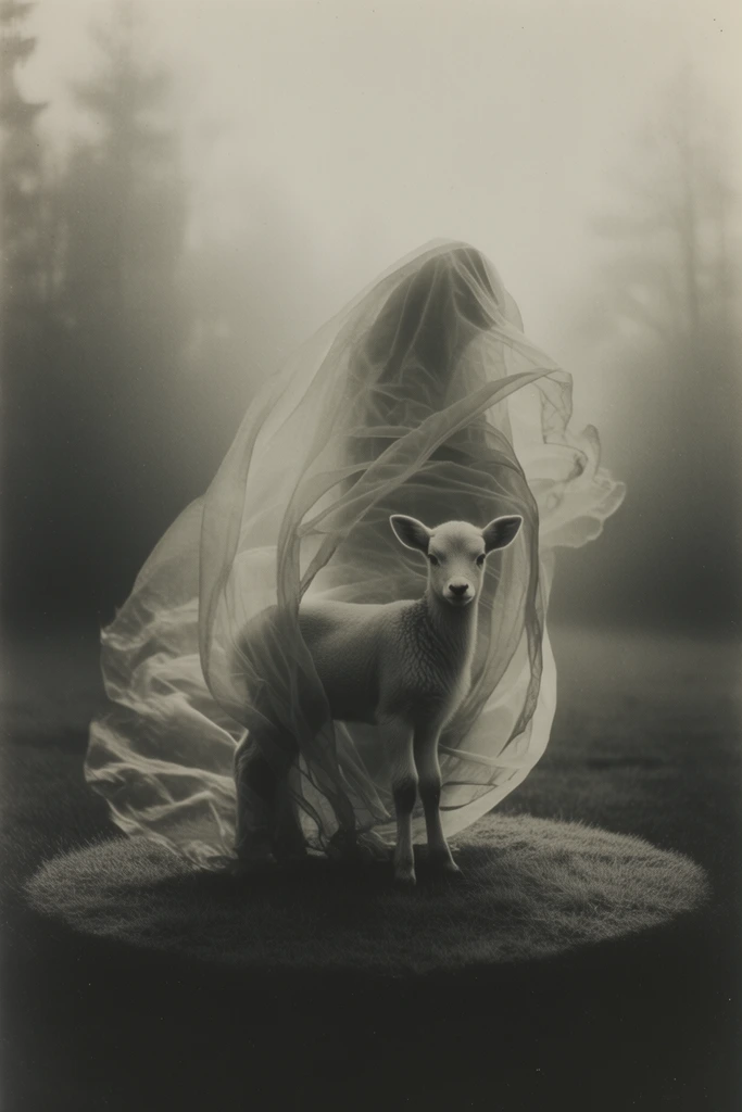 Ethereal Monochrome Pictorialism style AI image example 3