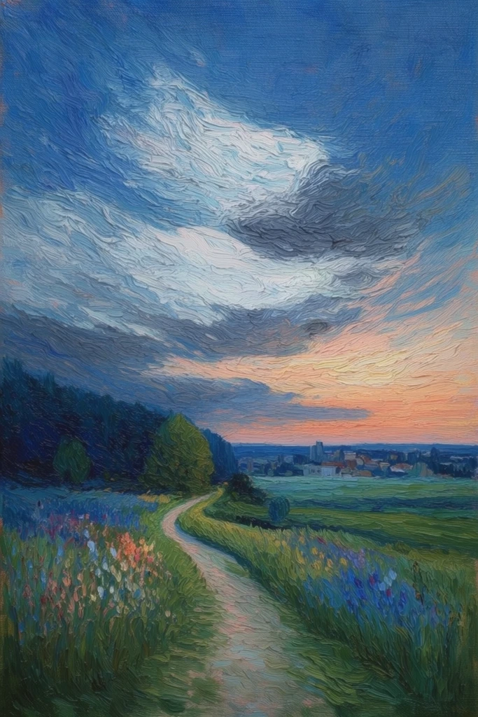 Atmospheric Swirling Impressionism style AI image example 2