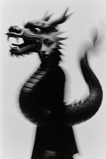 Kinetic Ghostly Monochrome style reference image — ethereal ghost effect