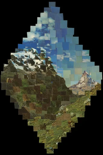 Tactile Deconstructed Collage style reference image — analogue paper collage