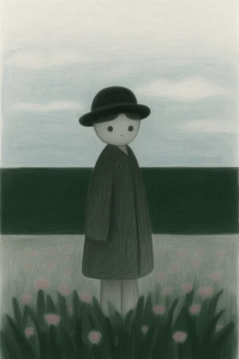 Textured Minimalist Folk style AI image example 2