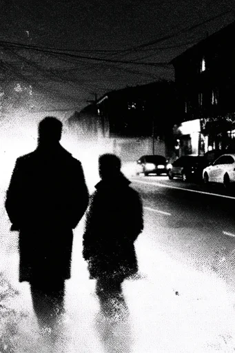 Gritty Chiaroscuro Noir style reference image — atmospheric noir