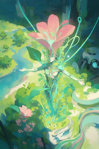Ethereal Bio-Fluid Synthesis style reference image — gestural brushstrokes
