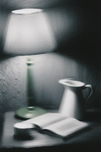 Kinetic Spectral Noir style reference image — heavy film grain