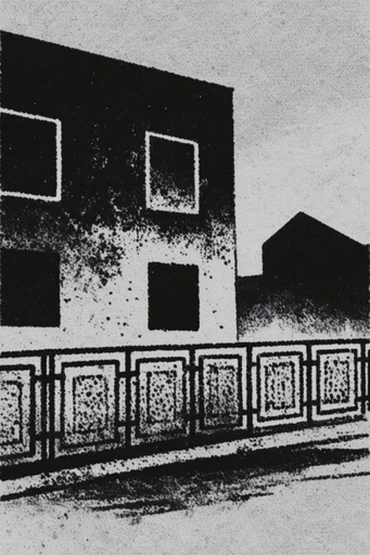 Monochrome Lo-Fi Brutalism style reference image — high-contrast monochrome