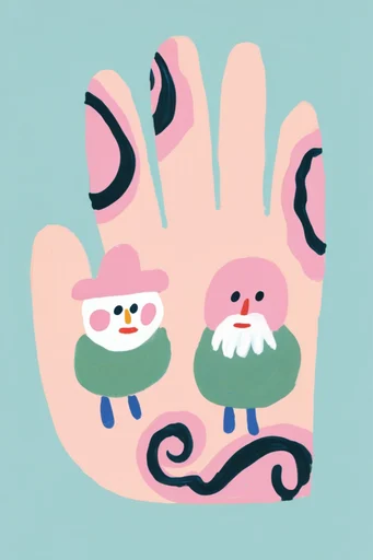 Naive Folk Gouache style reference image — flat color fields