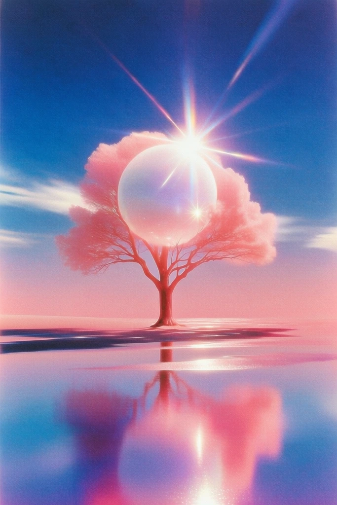 Luminous Retro Surrealism style AI image example 2
