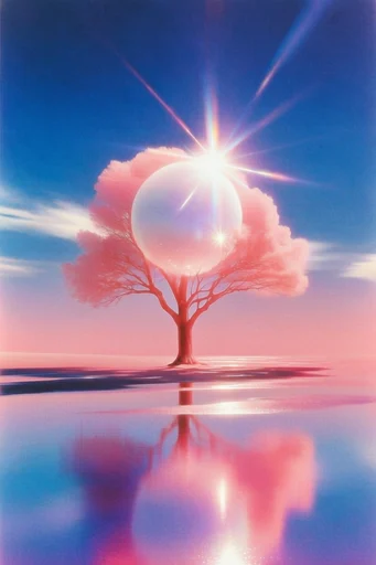 Luminous Retro Surrealism style reference image — starburst lens flare