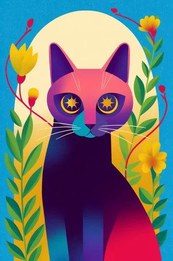 Surreal Neo-Folk Gradient style reference image — flat vector illustration