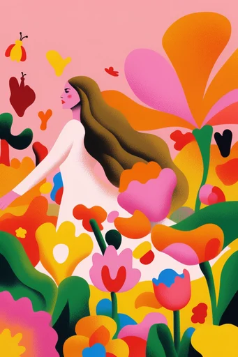 Vibrant Organic Vectorism style reference image — playful modern art style