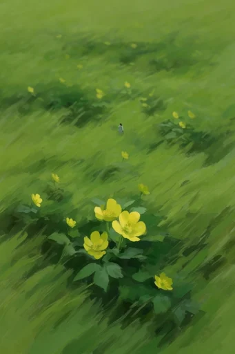 Verdant Painterly Solitude style reference image — dreamlike atmosphere