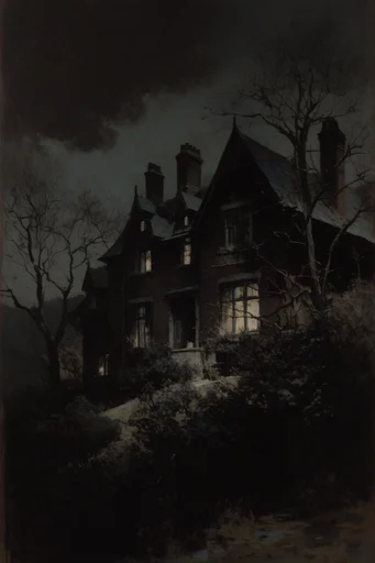 Nocturnal Gothic Tonalism style reference image — impasto texture