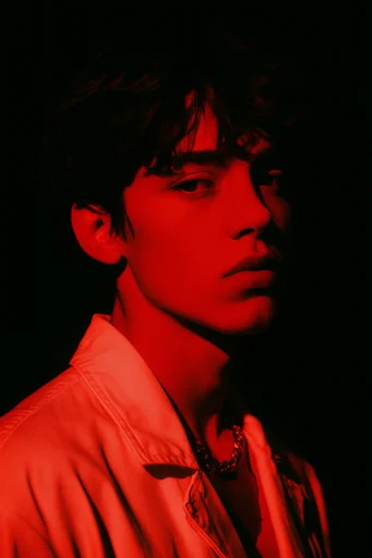 Cinematic Crimson Noir style reference image — stark black silhouettes