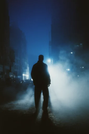 Cinematic Nocturnal Liminality style reference image — volumetric lighting