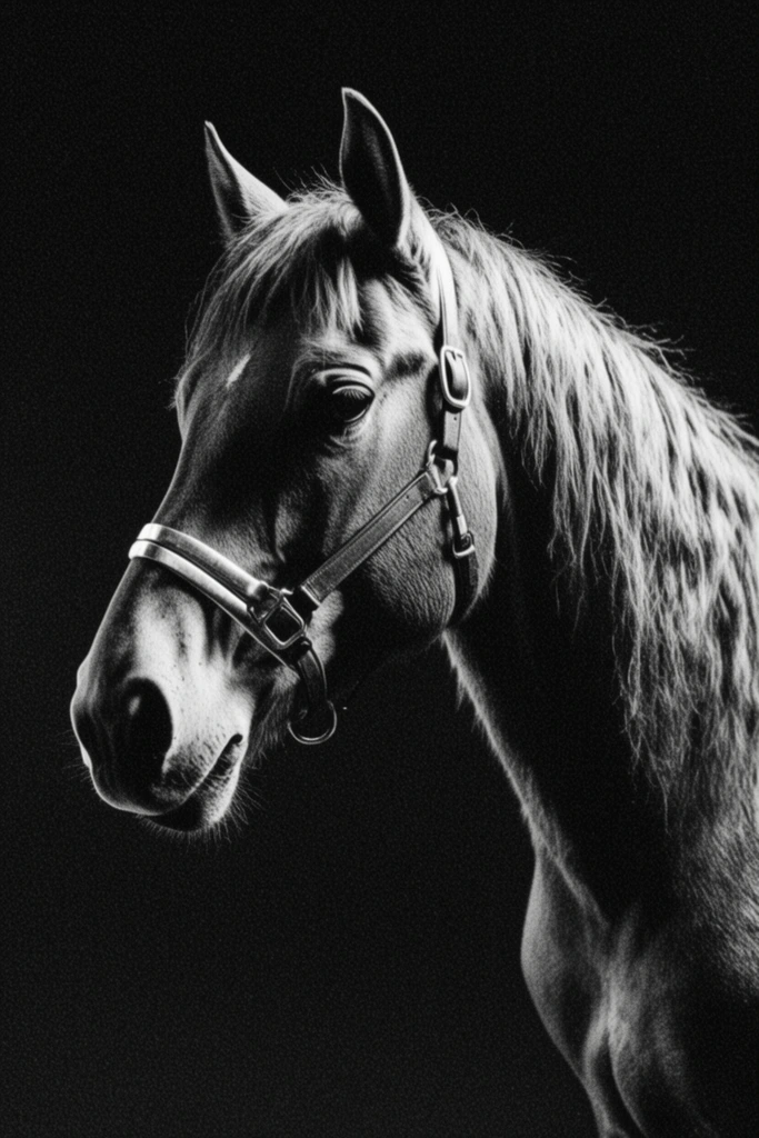 Cinematic Monochrome Noir style AI image example 3