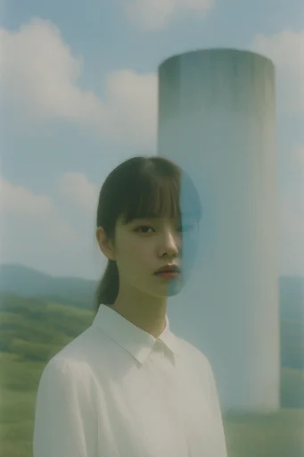 Ethereal Analog Surrealism style reference image — fluffy cumulus clouds