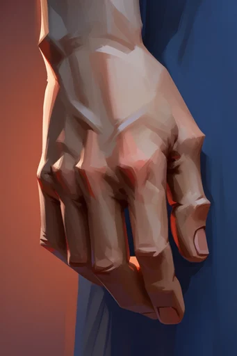 Sculptural Angular Portraits style reference image — sharp geometric shading