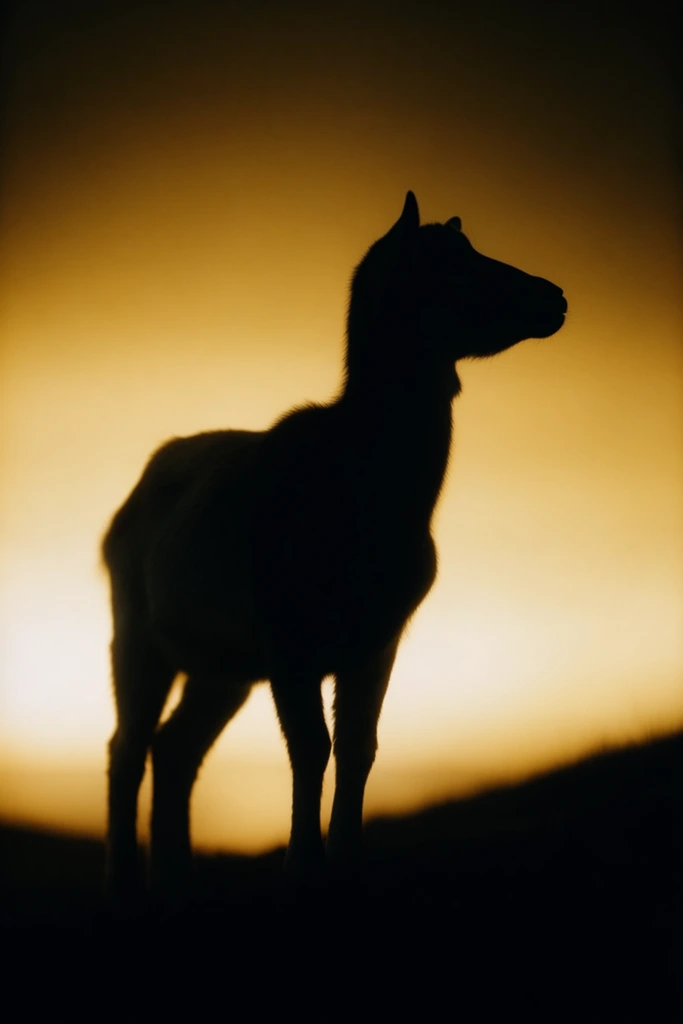 Luminous Amber Silhouette style AI image example 3