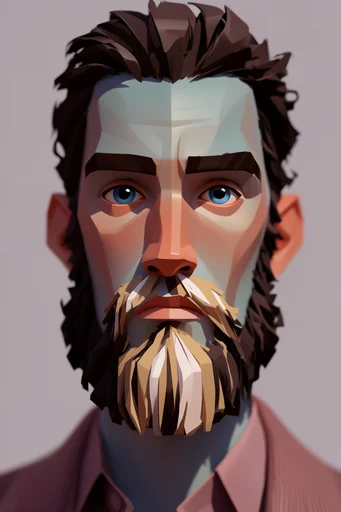Sculptural Angular Portraits style reference image — sculptural painterly finish