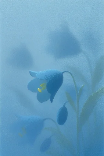 Nocturnal Cyanotype Dreamscape style reference image — vintage print aesthetic