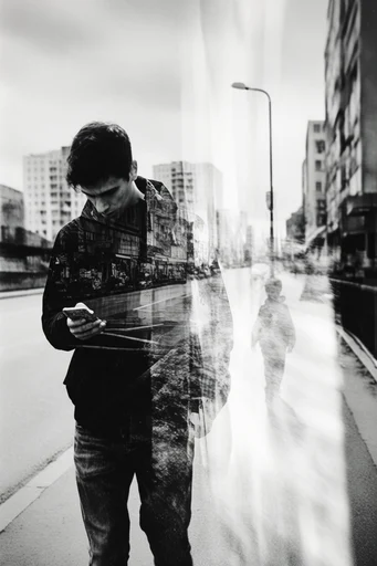 Spectral Analog Noir style reference image — high contrast black and white