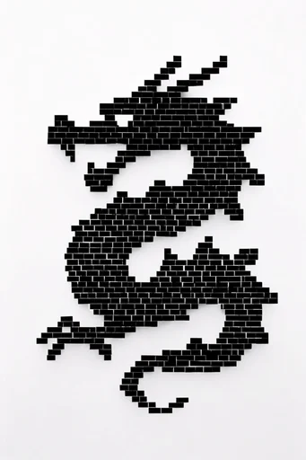 Monochrome Geometric Abstraction style reference image — halftone raster