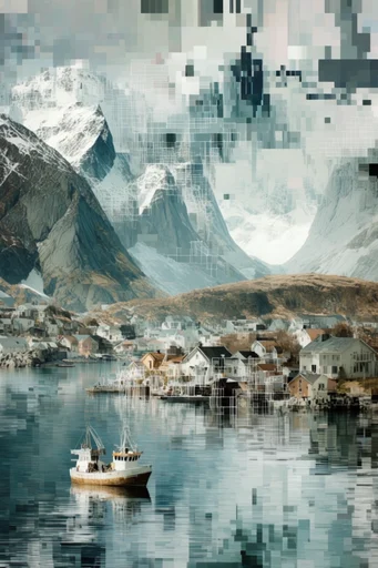 Fragmented Digital Elegance style reference image — glitch art