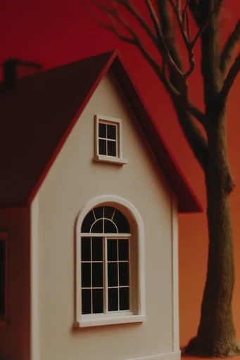Cinematic Crimson Minimalism style reference image — shallow depth of field