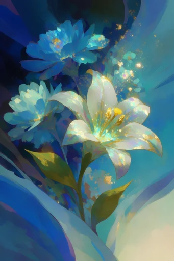 Luminous Celestial Dreamscape style reference image — bioluminescent textures