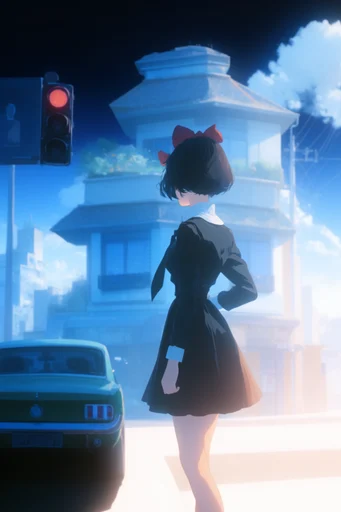 Luminous Azure Dreamscape style reference image — luminous anime illustration