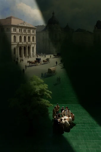 Cinematic Emerald Chiaroscuro style reference image — chiaroscuro lighting