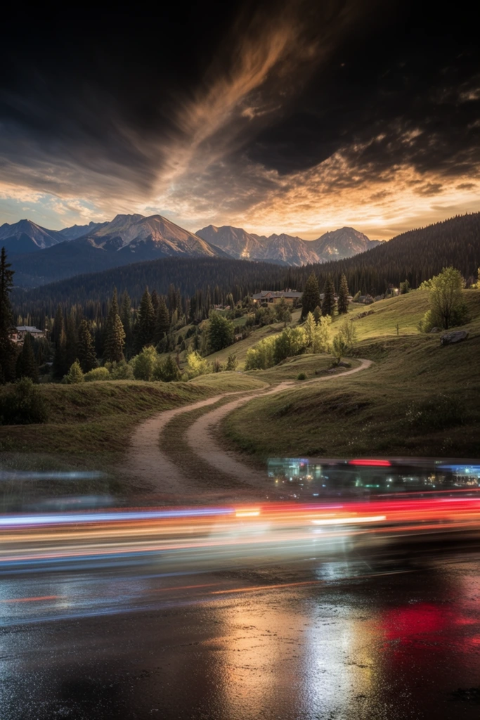 Kinetic Nocturnal Transit style AI image example 2