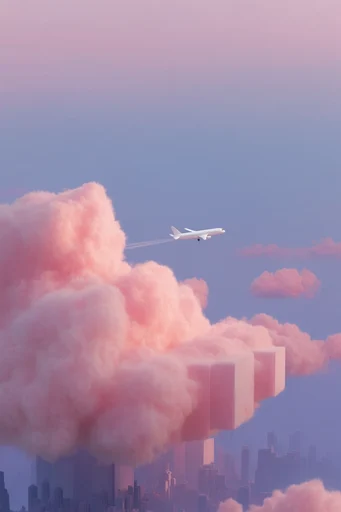 Plush Pastel Surrealism style reference image — 3D digital render