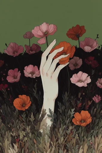 Earthy Mystical Nouveau style reference image — muted earth tones