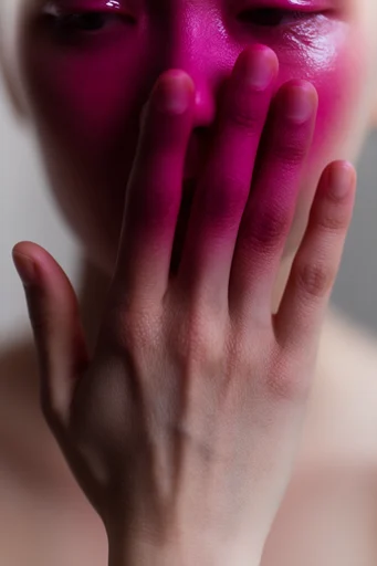 Hyper-Gloss Tactile Radiance style reference image — saturated neon pigments