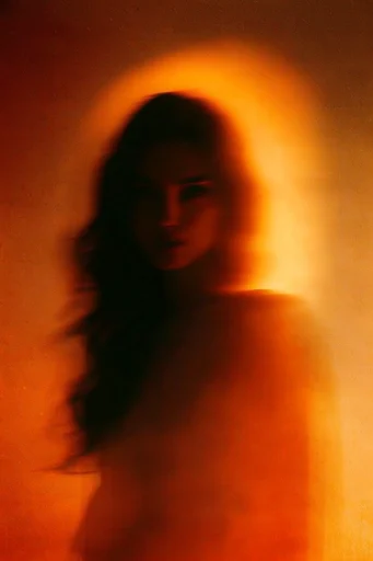 Ethereal Amber Haze style reference image — ethereal silhouettes