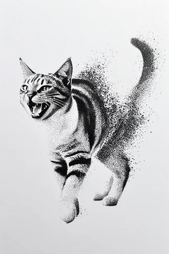 Stark Noir Pointillism style reference image — graphic silhouette